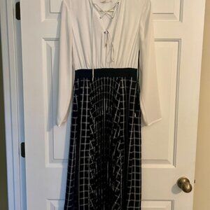 Ted Baker London Midi Dress in Black and White